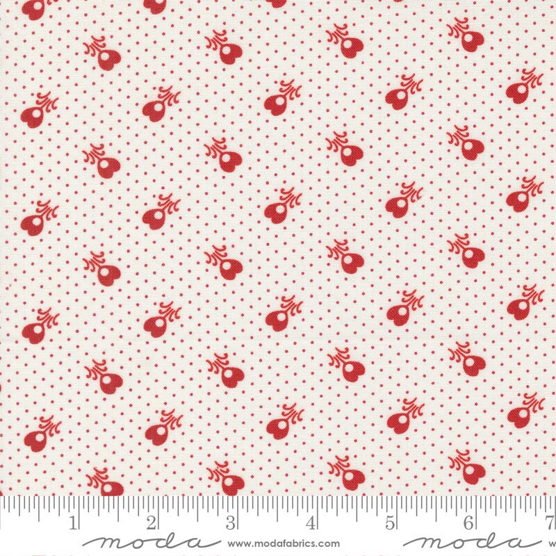 Ridgewood Calico Heart Milk 14976-11 by Minick and Simpson Sold in 1/2 yard increments