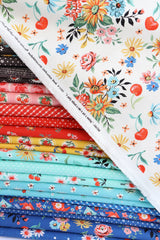 Julia Tea Time Tea Pots Flowers Birds Porcelain 11921-11 By Crystal Manning For Moda Fabrics - Sold in 1/2 Yard Increments cut continuous