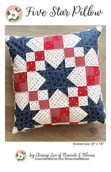Five Star Pillow Kit, includes Pattern and fabric for the pillow front and backing 18" x 18" BNB2315 by Chrissy Lux of Branch and Blume