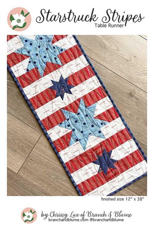 Starstruck Stripes Table Runner Kit Includes Pattern, fabric to complete the top and backing - 12" x 38" BNB2314 by - Branch and Blume