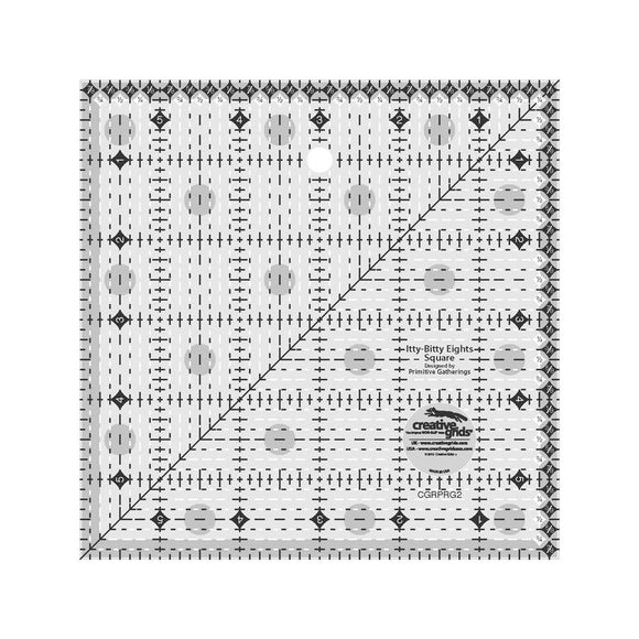 Creative Grids Itty-Bitty Eights Square Quilt Ruler 6in x 6in CGRPRG2 ***ships for free***