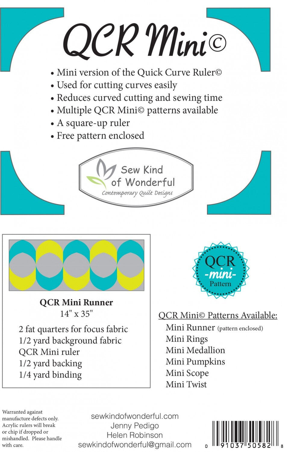 Mini Quick Curve Ruler From Sew Kind of Wonderful  QCRMINI