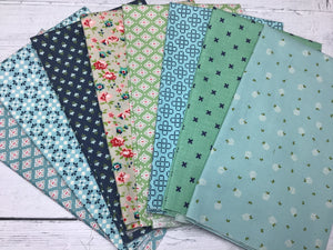 Custom Green and Blue Fat Quarter Bundle 8 FQ