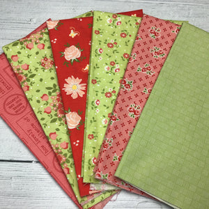 Custom Green and Red Fat Quarter Bundle 6 FQ