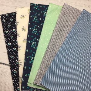 Custom Blue and Green Fat Quarter Bundle 6 FQ