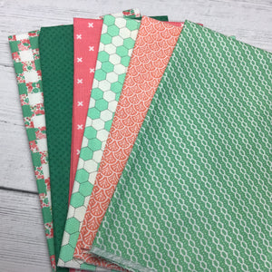Custom Pink and Green Fat Quarter Bundle 6 FQ